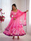 Beautifull PInk Color Taby Silk With Digital Print Work Gown