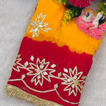 Beautifull Pure Chiffon With Kachhi Gotta Work Saree