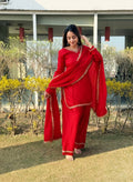 Beautifull Pink Color Satin Silk With Hand Made Real Mirror Work Top Pent