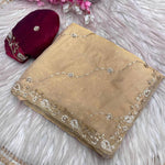 Beautifull Khatli Brits Work With Fendy Satin Silk Saree