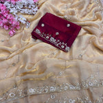 Beautifull Khatli Brits Work With Fendy Satin Silk Saree