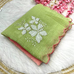 Beautifull Soft Crunchy Peding With Sequience Work Saree