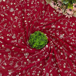 Crunchy Silk Embroidery Work With Lace Border Saree