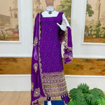 Beautifull Bandhani Faux Georgette Mirror Hand Work Kurti