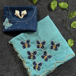 Beautifull Star Georgette Butterfly Cut HandWork Saree