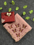 Beautifull Star Georgette Butterfly Cut HandWork Saree