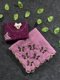 Beautifull Star Georgette Butterfly Cut HandWork Saree