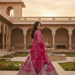 Wedding Special Butterfly Net With Coding Embroidery Work Lehenga