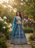 Wedding Special Butterfly Net With Coding Embroidery Work Lehenga