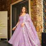 Beautifull Crunchy Chiffon Wth Beautifull Hand Work Anarakli