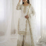 Beautiful Fendy Silk Suit With Embroidery Coding And Sequence Work