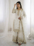 Beautiful Fendy Silk Suit With Embroidery Coding And Sequence Work