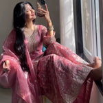 Elegant Pure Jimmy Chu Silk Top-Plazzo Set with Dupatta