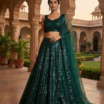 Premium Satin Silk With Embellished With Sequens Work Lehenga