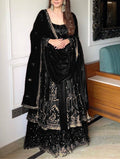 Havy Crunchi Silk With Embroidery Work Gown Lehenga