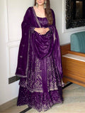 Havy Crunchi Silk With Embroidery Work Gown Lehenga