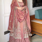 Havy Crunchi Silk With Embroidery Work Gown Lehenga