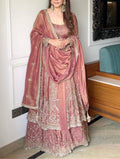 Havy Crunchi Silk With Embroidery Work Gown Lehenga