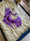 Designer pure Chinon Saree With Sobber Kachi Gota Work saree