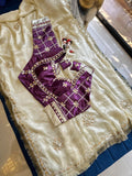 Designer pure Chinon Saree With Sobber Kachi Gota Work saree