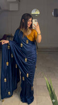 Most Viral Soft Chinnon With Real Mirror Work Saree