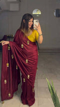 Most Viral Soft Chinnon With Real Mirror Work Saree