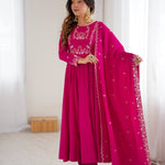 Pink Color Chanderi Silk With Hand Work Anarkali