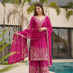 Beautifull Chinon Silk With Sequience Work Top Sharara