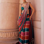 Faux Georgette Embroidery Work Saree