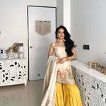 Heavy Chinon Silk With Thread & Sequience Work Top Sharara