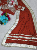 Sky Color Soft Georgette Gotta Patta Work Saree