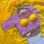 Beautifull Faux Georgette Hand Khatli Work Saree