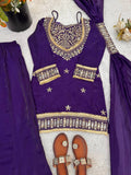 Beautifull Fendy Silk With Real Mirror Work Top Plazzo