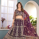 Wedding Special Butterfly Net With Sequience Coding Work Lehenga