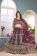 Wedding Special Butterfly Net With Sequience Coding Work Lehenga