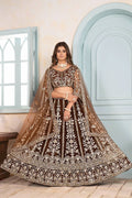 Wedding Special Butterfly Net With Sequience Coding Work Lehenga