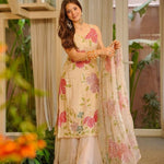 Most Viral Tibby Organza Silk With Brust Print Work Top Plazzo