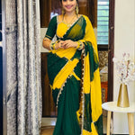 Beautifull Soft Georette Gotta Lace Work Saree