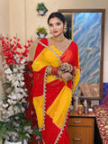 Beautifull Soft Georette Gotta Lace Work Saree