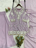Beautiful Georgette Plazzo Suit with Sequence Embroidery Work
