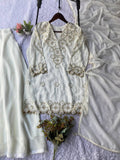 Beautiful Georgette Plazzo Suit with Sequence Embroidery Work
