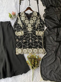 Beautiful Georgette Plazzo Suit with Sequence Embroidery Work