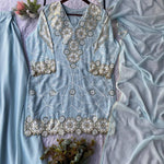 Beautiful Georgette Plazzo Suit with Sequence Embroidery Work