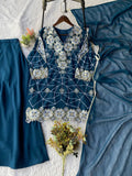 Beautiful Georgette Plazzo Suit with Sequence Embroidery Work