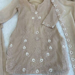Beautifull Currency Silk With Thread And Sequience Work Top Plazzo