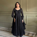Beautiful Heavy Georgette Anarkali Suit With Elegant Lucknowi Work