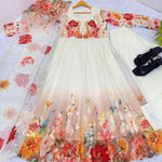 Beautifull Fox Georgette Hand Neck Work Gown