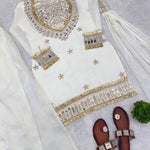Beautifull Fendy Silk With Real Mirror Work Top Plazzo
