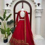 Premium NC Moss Butti Embroidered Saree