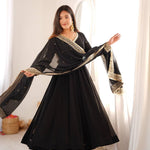 Georgette Sequence Embroidered Gown Suit